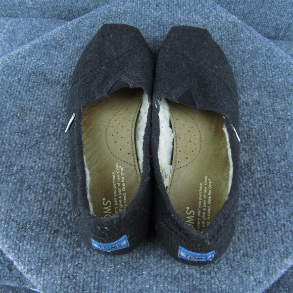 TOMS Women Flat Shoes Black‎ Fabric Slip On Size 8.5 Medium - Picture 6 of 9